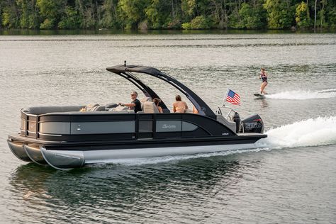 9 Types of Pontoon Boats. How to Choose the Best for You. Sandbar Party, Best Pontoon Boats, Pontoon Seats, Pontoon Boats, Fishing Chair, Trolling Motor, Lower Deck, Fish Finder, Pontoon Boat