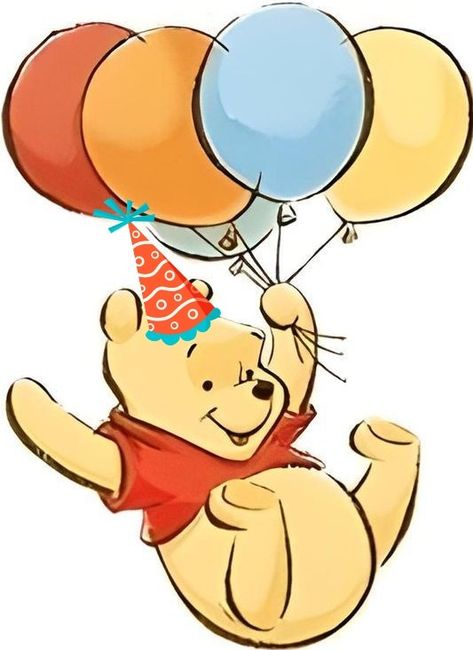 Winnie The Pooh Birthday Drawing, Winnie The Pooh Flying Balloon, Tigger With Balloon, Winnie The Pooh With Balloon, Pooh Holding Balloon, Happy Birthday Winnie The Pooh Gif, Balloon Cartoon, Winnie The Pooh Cake, Winnie The Pooh Birthday