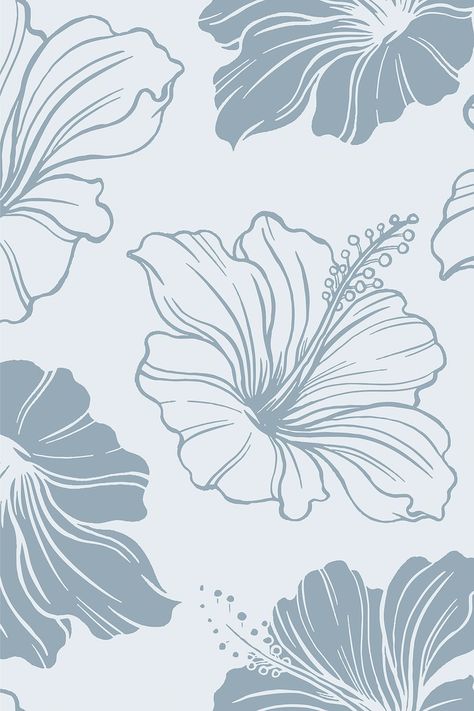 Hibiscus flower pattern background, blue botanical design | free image by rawpixel.com / ton Beach Flowers Aesthetic Wallpaper, Summer Patterns Aesthetic, Hibiscus Artwork, Hibiscus Flower Aesthetic, Hibiscus Background, Blue Flower Background, Hibiscus Flower Wallpaper Aesthetic, Hawaiin Flowers, Boho Pattern Design