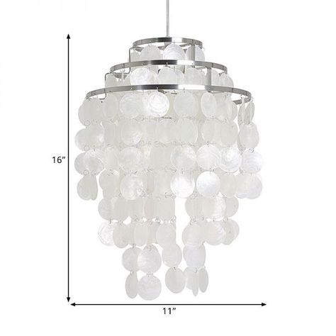 11" Dia Wind Chime Chandelier Lamp Contemporary Shell 3 Lights White Hanging Pendant Lamp Shell Wind Chimes, Shell Chandelier, Shell Lamp, Lights Hanging, Contemporary Light Fixtures, Seashell Pendants, Hanging Pendant Lamp, International Design, Chandelier In Living Room