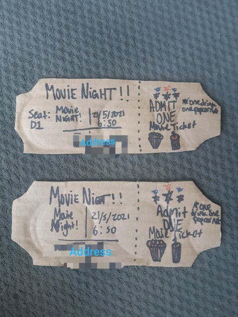 Movie Night Tickets Diy, Diy Movie Tickets, Movie Night Tickets, My Birthday Wish, Style Movie, Movie Ticket, One Ticket, Theater Tickets, Birthday Wishes For Myself