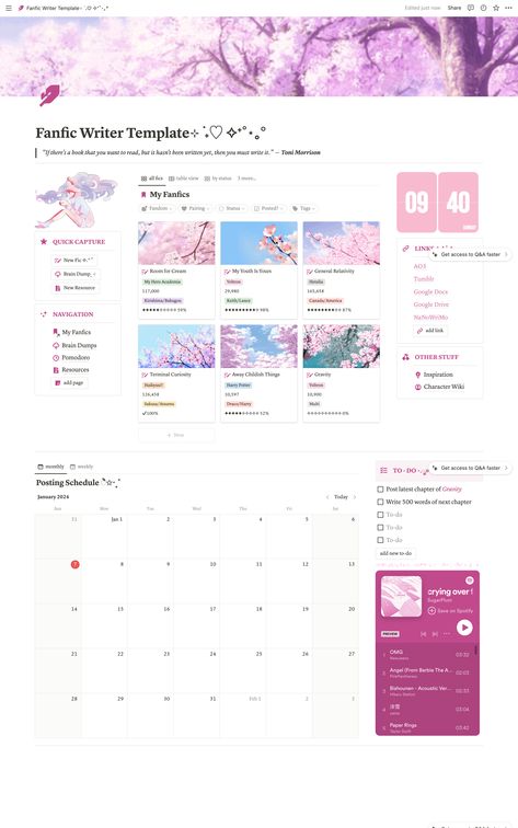 #Notion_Template_Ideas_For_Writers #Writer_Notion_Template #Notion_Writers_Template #Notion_Writing_Template Notion Story Writing Template, Story Planner Template, Writing Notion, Notion Photos, Fanfiction Writing, Pink Notion, Student Planner Organization, Story Planner, Study Planner Printable Free