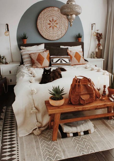 42+ Inspiring Modern Bedroom Design Ideas for This Year Part 17; bedroom design; bedroom ideas; bedroom furniture; bedroom decoration; bedroom design ideas; bedroom design images; bedroom design 2019 Dekorasi Kamar Tidur, Bohemian Bedroom Decor, Boho Bedroom Decor, Bohemian Bedroom, Awesome Bedrooms, Boho Bedroom, Minimalist Bedroom, Bed Room, Decor Rustic