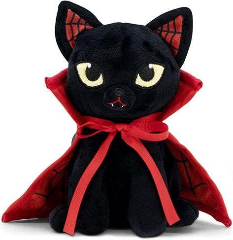 Vampire Decorations, Black Cat Stuffed Animal, Vampire Decor, Animal Plushies, Black Cat Plush, Cat Stuffed Animal, Halloween Plush, Vampire Cat, Halloween Toys