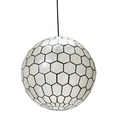 Honeycomb Ceiling, Seashell Frame, Black Globe, Round Ceiling Light, Metal Ceiling Lighting, Globe Pendant Light, Metal Ceiling, Contemporary Pendant, Creative Co Op