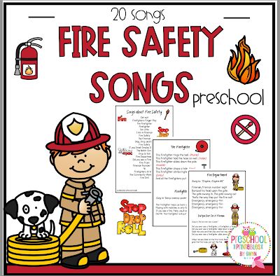 Fire Safety Songs, Firefighter Games, Fire Safety Preschool Crafts, Fire Prevention Month, Songs Preschool, Fire Safety Theme, Fire Safety For Kids, Fire Safety Activities, Fire Safety Preschool