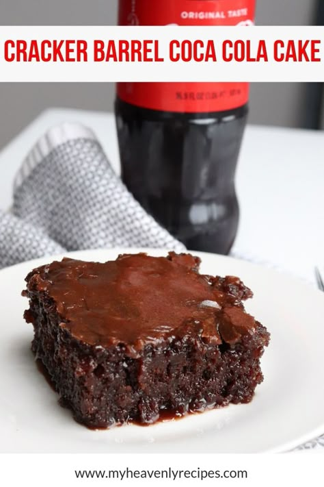 Cracker Barrel Chocolate Coke Cake, Chocolate Cola Cake Recipe, Cracker Barrel Coca Cola Cake, Cracker Barrel Chocolate Cake, Cracker Barrel Coke Cake Recipe, Easy Home Made Cakes, Cocoa Cola Cake Recipe, Cracker Barrel Coca Cola Cake Recipe, Coca Cola Cake With Box Cake