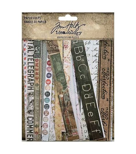 Tim Holtz 89ct Idea Ology Paper Strips | JOANN Die Cut Paper, Distress Oxide Ink, Mixed Media Projects, Graphic 45, Joanns Fabric And Crafts, Distress Ink, Ink Pads, How To Make Paper, Tim Holtz