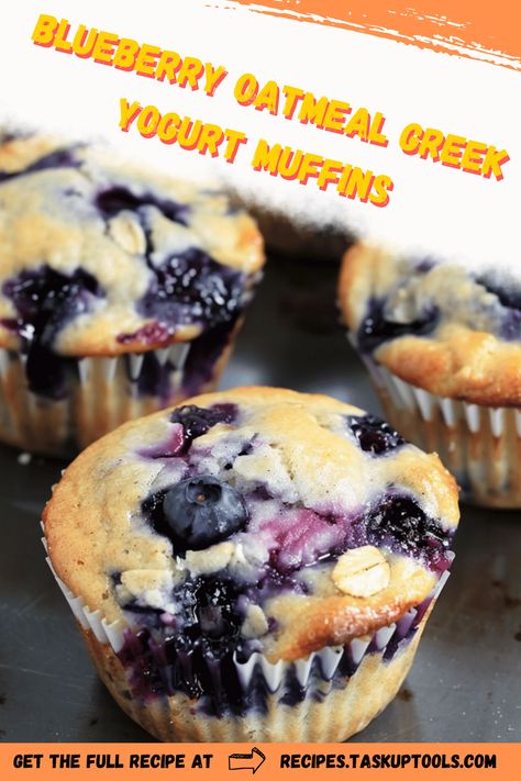 Indulge in a healthy and delicious start to your day with these Blueberry Oatmeal Greek Yogurt Muffins. Packed with antioxidant-rich blueberries, heart-healthy oats, and protein-packed Greek yogurt, these muffins are a perfect balance of flavor and nutrition. Moist and fluffy, they make an ideal breakfast or snack option to fuel your busy lifestyle. Easy and quick to bake, this simple recipe is a must-try for anyone looking to enjoy guilt-free treats. Discover a tasty way to boost Applesauce Greek Yogurt Muffins, Greek Yogurt Berry Muffins, Healthy Yogurt Muffin Recipes, Healthy Recipe With Greek Yogurt, Dinner With Yogurt, Healthy Blueberry Baked Oats, High Protein Snacks With Greek Yogurt, Almond Flour Greek Yogurt Muffins, Blueberry Applesauce Muffins