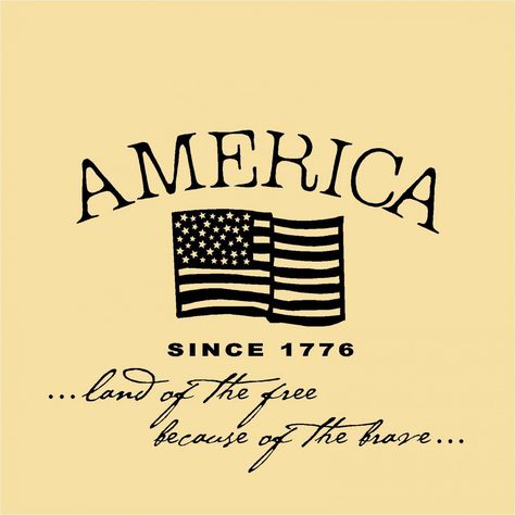 American Flag Sticker, Let Freedom Ring, Home Of The Brave, Land Of The Free, Happy 4 Of July, Vinyl Wall Art, Decal Design, The Brave, American Pride