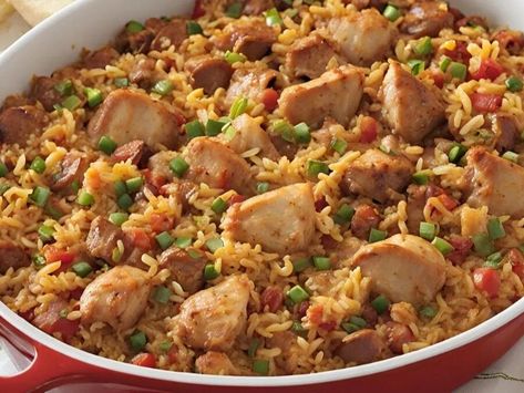 Chicken and Sausage Jambalaya Casserole is a flavorful and hearty dish that captures the essence of traditional Louisiana cuisine. Get Full Recipe: Chicken and Sausage Jambalaya Casserole. Chicken And Sausage Jambalaya, Sausage Jambalaya, Louisiana Cuisine, Lasagna Casserole, Creamed Beef, Chicken Bacon Ranch Pasta, Chicken Skillet Recipes, Sausage Dishes, Buttermilk Fried Chicken