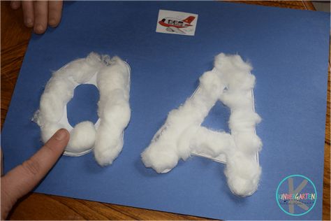 Cloud Letters, A Is For Airplane, Letter A Craft, Letter A Activities, Airplane Craft, Airport Theme, March Preschool, January Preschool, A Activities