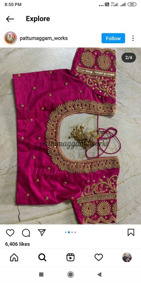 Short Hands Blouse Designs Maggam, Tamil Blouse Designs, Maggam Work Blouse Designs Simple Short Hands, Arya Work Blouse Designs Bridal, Short Hand Aari Work Blouse Design, Short Hands Maggam Work, Short Sleeve Aari Work Blouse Designs, Bridal Blouse Designs Heavy Work, Arya Work