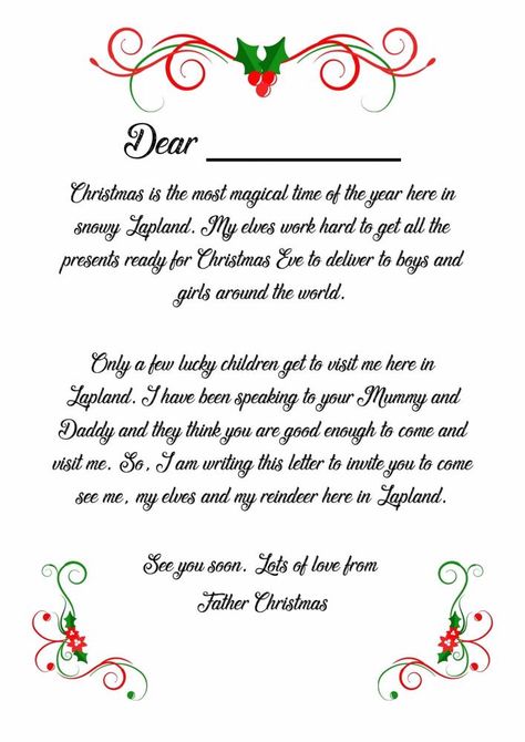 Lapland Reveal Ideas, Lapland Reveal, Santa Invitation, Kids Christmas List, Elf On The Shelf Arrival, Treasure Hunt For Kids, Paper Napkin Folding, Invitation Letter, Crochet Christmas Trees