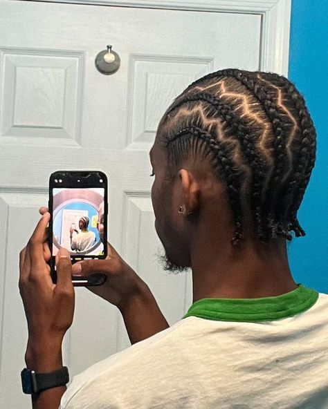 Kai🤠👍🏽 on Instagram: "even the back of my head fly" 6 Braids Hairstyles Black, Fire Hairstyles, Afro Hair Fade, Cornrows Men, Twist Hair Men, Cornrow Styles For Men, Cornrow Braids Men, Braids With Fade, Natural Hair Men