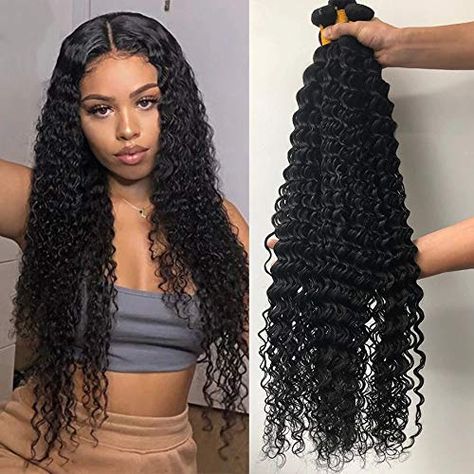 Wavy Weave Hairstyles, Curly Hair Weave, Deep Wave Bundles, Black Hairstyles With Weave, Brazilian Deep Wave, Curly Weave Hairstyles, Brazilian Hair Bundles, Hair Pack, Brazilian Hair Weave