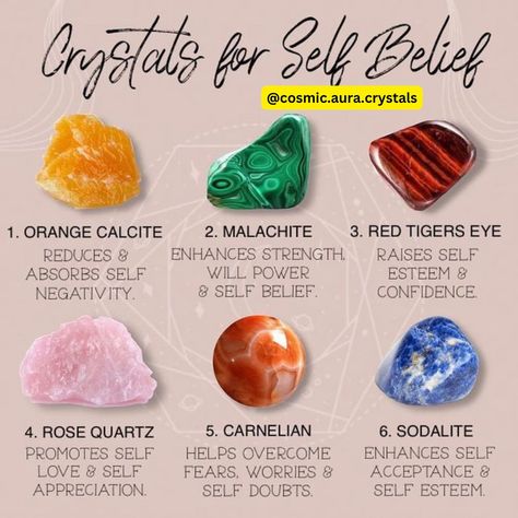 Crystals for self Belief! Get your Crystals only at @cosmic.aura.crystals #cosmicauracrystals #vibration #spirituality #crystals #selfbelief #selflove Crystal Pairings To Avoid, Crystals For Self Love, Crystal Pairings, Spirituality Crystals, Cosmic Aura, Self Belief, Good Dreams, Crystals For Manifestation, Aura Crystals