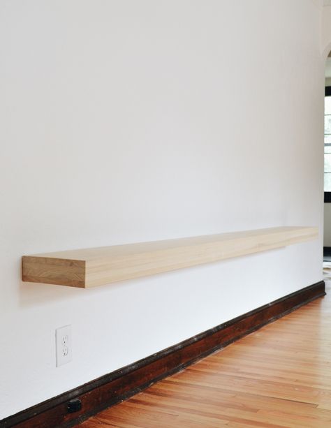 Tv Wall Shelf Ideas, Shelf Under Tv On Wall, Diy Floating Mantle, Floating Shelves Next To Tv, Shelves Next To Tv, Tv Wall Shelf, Floating Shelves Around Tv, Floating Media Shelf, Tv Floating Shelves