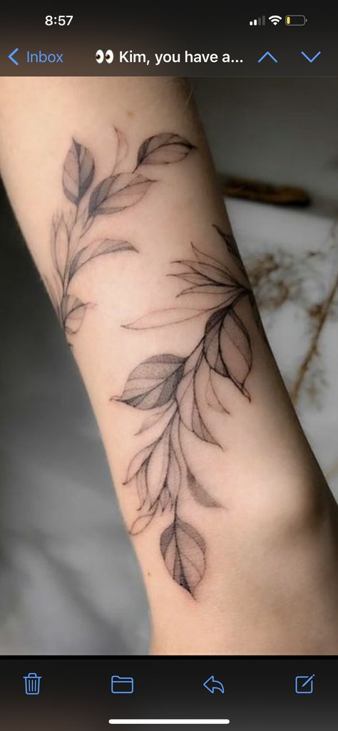 Upper Arm Leaf Tattoo, Arm Leaf Tattoo, Leaves Tattoo Men, Leaf Wrapped Around Arm Tattoo, Stem Tattoo Leaves, Leafy Arm Tattoo, Leave Wrap Around Arm Tattoo, Vine Sleeve Tattoo, Leaf Arm Tattoo