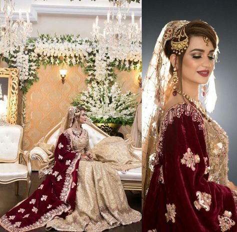 South Asian Bridal Lehenga | Velvet Dupatta w/Beige Embroided Lehenga | Stunning Look भारतीय दुल्हन संबंधी, डिजाइनर कपड़े, Velvet Dupatta, Pakistan Wedding, Desi Wedding Dresses, Asian Bridal Dresses, Latest Bridal Dresses, Bridal Dresses Pakistan, Pakistani Wedding Outfits