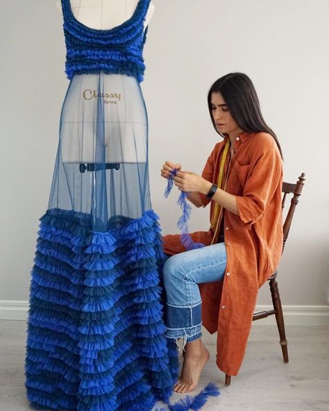 Nütie Mehmed on Instagram: “I really hope I will finish the dress by next week, because I'm starting to get a little tired of sewing ruffles😅 But I think the result…” Tired Dress, Sewing Ruffles, Next Week, Worth It, Ruffles, Maxi Skirt, The Dress, Sleeveless Dress, Couture