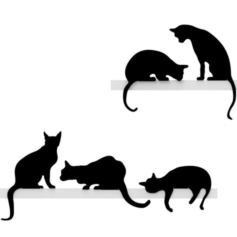 PRICES MAY VARY. ✓ Fun decoration: our decorative set of 5 cat silhouettes with their individual personalities will bring a smile to your face and will add style to your shelf! ✓ Quality made: when you buy with us you get quality in return. Every product we design has you in mind with your needs! Get our high-quality set of 5 cat décor silhouettes because we simply care about you! ✓ Decorative & functional: turn your boring old shelf into one that is fun and filled with surprises with our set of Cat Themed Decor, Black Cat Sketch, Cat Silhouette Art, Black Cat Artwork, Cat Decorations, Bujo Art, Black Cat Decor, Cat Quilt Patterns, Black And White Silhouette