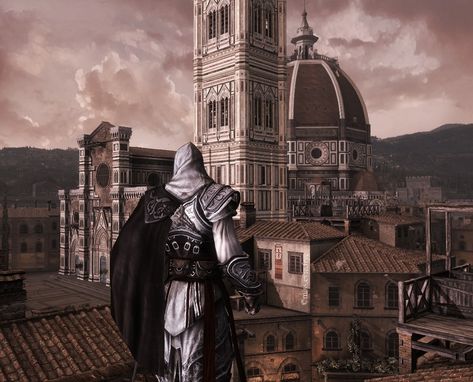 Ezio Auditore Aesthetic, Assassin's Creed Aesthetic, Assassins Creed Aesthetic, 2023 Nostalgia, Assassins Creed Ezio, Assassins Creed Brotherhood, Assassins Creed Tattoo, Assassin's Creed Ezio, Raiden Metal Gear