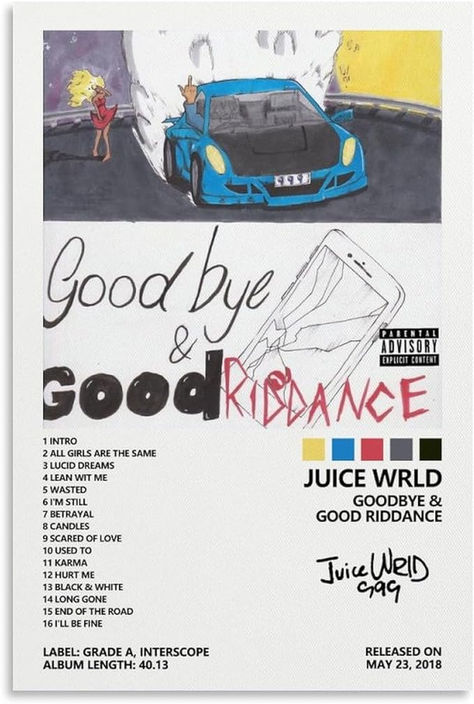 Goodbye & Good Riddance Album Cover Poster for Bedroom Aesthetic Canvas Art Wall Decor 12x18inch(30x45cm) Brand: CHAUE Good Riddance Album Cover, Good Riddance Poster, Aesthetic Canvas Art, Poster For Bedroom, Scared To Love, Aesthetic Canvas, Wall Art Decor Prints, Rock Vintage, Album Cover Poster