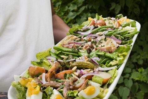 Salmagundi, an English take on chef’s salad. Chef’s Salad, Victoria Sandwich, Great British Food, English Recipes, British Cooking, Hard Cooked Eggs, European Cuisine, Summer Cooking, English Food