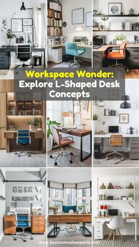 5 L-Shaped Desk Ideas for Every Budget and Style 11 Floating L Shaped Desk, L Shape Desk Office Layout Small Spaces, Home Office L Shaped Desk Layout, L Shaped Desk Office Layout, Home Office Craft Room Combo, Office Gaming Setup, Small L Shaped Desk, Small Office Layout, L Shaped Desk Office