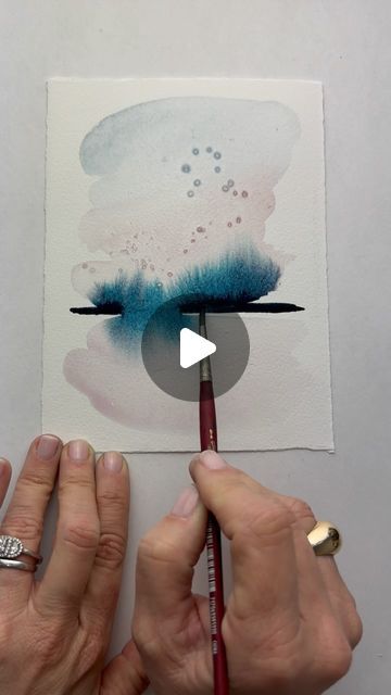 Art Watercolor Ideas, Abstract Watercolour Painting Ideas, How To Draw With Watercolor, Watercolor Art Techniques, Watercolour Inspiration Beginner, Watercolor Art Paintings Landscape, Ecoline Art Ideas, Abstract Landscape Painting Watercolor, Large Watercolor Paintings