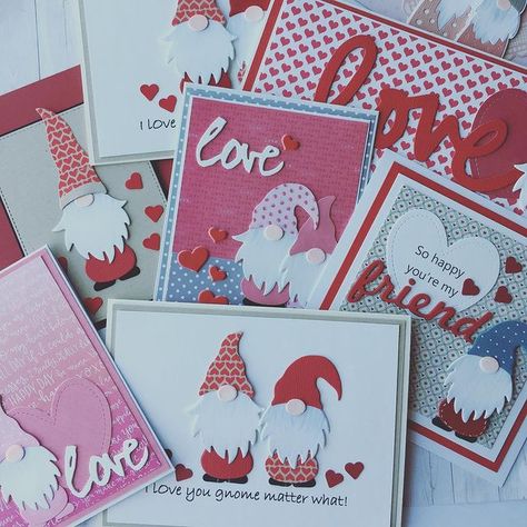 Kim Brown-Blyleven (@thecreativecard) • Instagram photos and videos Gnome Valentine Card, Kindest Gnomes, Craft Nook, Valentines 2024, Gnome Cards, Friend Cards, Gnome For The Holidays, Cards Valentines, Valentine Love Cards