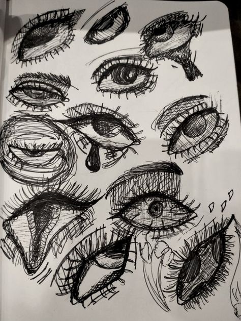 Creepy Eyes, Eye Sketch, Grunge Art, Easy Doodle Art, Edgy Wallpaper, Natural Eyes, Simple Doodles, Sketchbook Art Inspiration, Eye Drawing