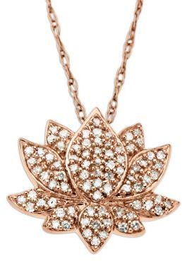 Lord & Taylor 14 Kt. Rose Gold Diamond Lotus Flower Pendant Rose Gold Jewelry Set, Pink Gold Jewelry, Rose Gold Diamond Necklace, Lotus Flower Pendant, Diamond Pendant Jewelry, Diamond Flower Pendant, Rose Gold Pendant Necklace, Jewelry Rose Gold, Diamond Jewelry Set