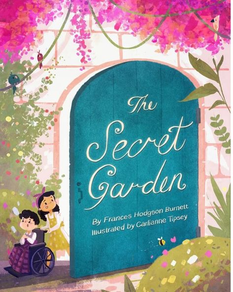 #kidlitartpostcard I’m an author/illustrator and I love whimsical, magical, cute and funny stories 💕 would love to do more book covers, pbs and mg The Secret Garden Book Cover, Secret Garden Book Cover, The Secret Garden Book, Secret Garden Book, Illustrated Words, Garden Illustration, The Secret Garden, Garden Print, Painted Leaves