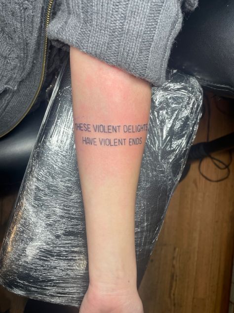 Romeo and Juliet- “These violent delights, have violent ends. Romeo And Juliet 1996 Tattoo, These Violent Delights Have Violent Ends, Romeo And Juliet Tattoo Ideas, Romeo And Juliet Tattoo, Juliet Tattoo, Romeo And Juliet Themes, Romeo + Juliet Aesthetic, Tramp Stamps, Flash Designs