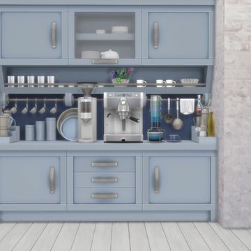 Taurus Design, Coffee Filter Paper, Wall Railing, Coffee Nook, Coffee Corner, Coffee Decor, Sims 4 Game, Sims 4 Cc Finds, How To Make Tea