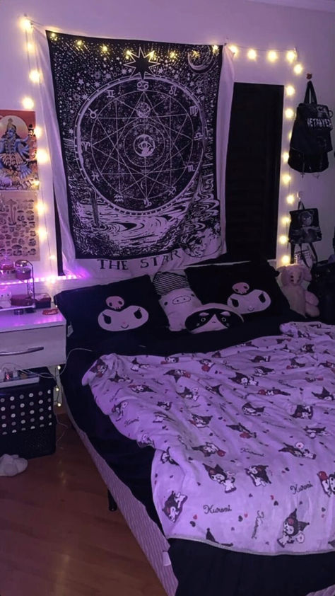 Enticing Dark Romantic Bedroom Ideas
#DarkBedroom #EnticingDarkBedroom #DarkRomanticBedroom #BedroomIdeas #RomanticDecor #Romance #NightDate #DateNights #CandleNights #Loves #ForYou #Bedroomink #BedroomForYou #LoveIt Hello Kitty Room Aesthetic, Goth Room Ideas, Purple Themed Bedroom, Dark Romantic Bedroom, Kuromi Room, Hello Kitty Room, Kitty Room, Gothic Decor Bedroom, Bedroom Purple