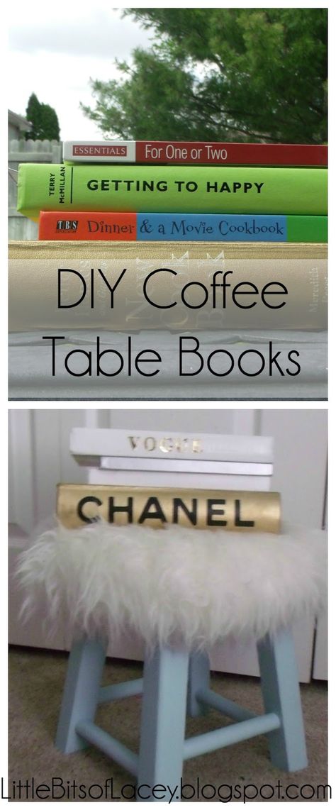 Diy Designer Books, Diy Coffee Table Books, Coffee Table Books Diy, Living Room Decor Diy, Diy Cookbook, Books Diy, Diy Storage Rack, Girl Cave, Staging Ideas