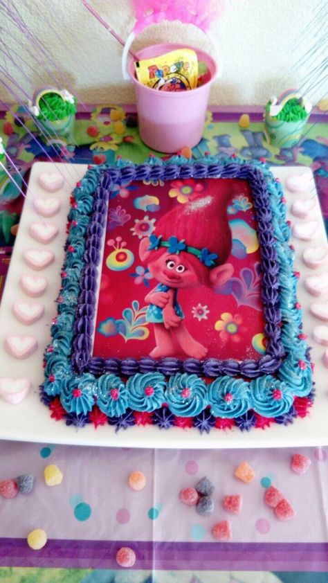 Trolls Sheet Cake, Trolls Band Together Birthday Cake, Trolls World Tour Birthday Cake, Trolls World Tour Cake, Trolls Birthday Cake Sheetcake, Trolls Party Favors, Trolls Birthday Cake, Trolls Cake, Girls 3rd Birthday