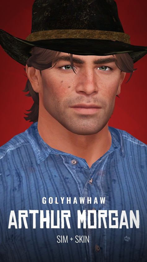 Arthur Morgan Sim + Skin | Patreon Arthur Morgan Sims 4, Rdr2 Sims 4 Cc, Sims 4 Cc Men Skin, Sims 4 Cowboy Cc, Sims 4 Men Clothing, Sims 4 Male Clothes, Sims 4 Patreon, The Sims 4 Skin, Sims 5