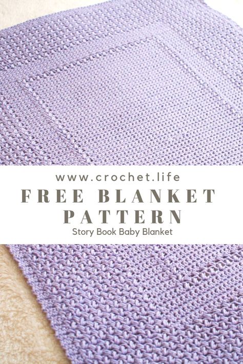 Super easy to crochet blanket pattern by GoldenStrandStudio.com / crochet.life - Story Book Motifs Afghans, Free Baby Blanket Patterns, Crochet Baby Blanket Free Pattern, Easy Crochet Baby Blanket, Crocheted Blanket, Confection Au Crochet, Crochet For Beginners Blanket, Crochet Blanket Pattern, Easy Crochet Baby