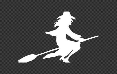 Witch Silhouette Simple, Witch On Broomstick Drawing, Witch Shilloute, Flying Witch Silhouette, Flying On A Broom, Witch Flying On Broom Silhouette, Witch Flying, Original Background, A Broom