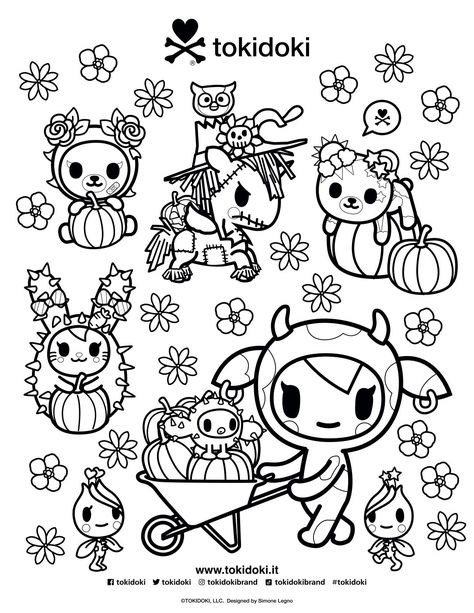 Tokidoki Coloring Pages, Donutella Tokidoki Wallpaper, Moofia Tokidoki, Toki Doki Girl, Tokidoki Donutella, Toki Doki, Colouring Sheets, Adult Colouring Pages, Colouring Printables