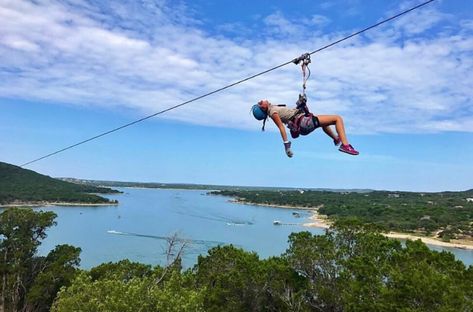 Zipline Adventure, Lake Austin, Lake Travis, Zip Line, Adventure Aesthetic, Road Trip Essentials, Adventure Photography, Texas Travel, Swimming Holes