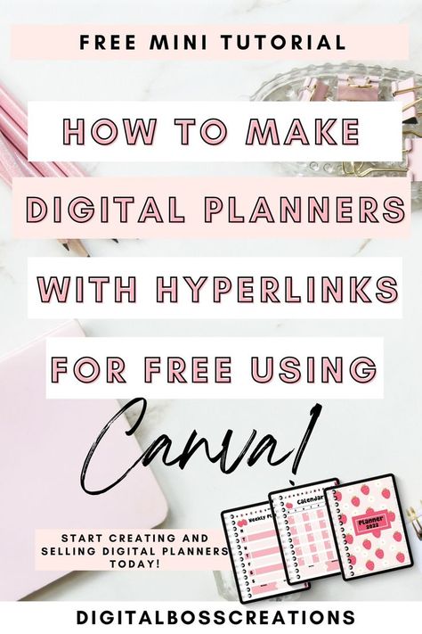 How to Create a Digital Planner in Canva for Free Create A Digital Planner, How To Make Planner, Business Printables, Using Canva, Small Business Planner, Planner Organiser, Digital Calendar, Planner Pdf, Sticker Template