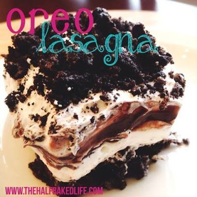 I love this dessert so much because you can make it a day in advance, or even a couple of days, and it is perfect. This would be perfect for a pot luck dinner or an end of summer get together. Trust me this dessert will be making an appearance at a small group dinner I am sure. Oreo Lasagna Recipe, Oreo Lasagna, Chocolate Pudding Cups, Oreo Recipes, Pot Luck, Half Baked, Lasagna Recipe, Culinary Recipes, Yummy Sweets