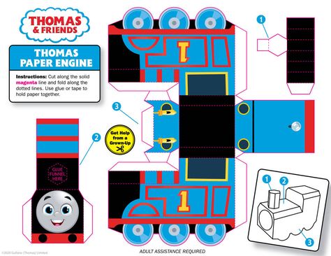 Train Birthday Theme, Thomas And Friends Toys, Thomas The Train Birthday Party, Train Template, Paper Train, Paper Toy Printable, Thomas And His Friends, Thomas Train, Train Theme