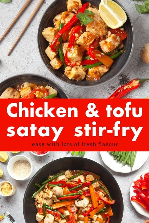 Stir Fry Chicken and Tofu Recipe Chicken Tofu Stir Fry, Quick Meals To Cook, Stir Fry Chicken, Sweet Chilli Chicken, Tofu Chicken, Tasty Thai, Fry Chicken, Massaman Curry, Tofu Stir Fry