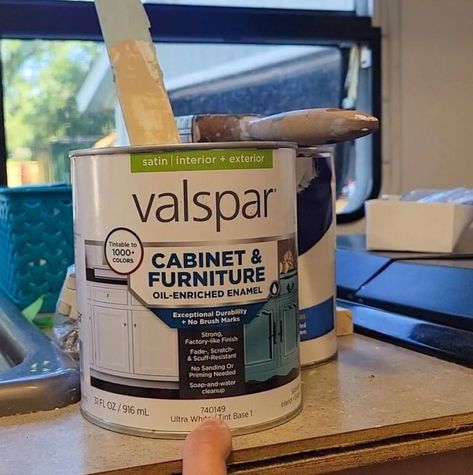 I used Valspar cabinet paint on my cabinets and I have some opinions about this paint and some tricks for using it to get a smooth finish. Valspar Cabinet And Furniture Paint, Valspar Cabinet Paint, Primer For Kitchen Cabinets, Painting Metal Cabinets, Valspar Blue, Benjamin Moore Advance Paint, Best Paint For Kitchen, Best Cabinet Paint, Paint Shakers